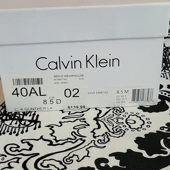 Calvin Klein Men's Black Leather Dress Shoes Size 8.5 (Like New) - Picture 9 of 10